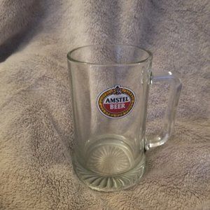 Vintage 16oz original Amstel beer glass mug w/ handle